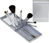 Michael Marcus Travel Brush Set - 9 Piece Makeup Brush Kit Including Foundation, Powder, Eyeshadow, Eye Contour, Blush, Eyeliner & Lip Brushes - Beauty Products & Tools