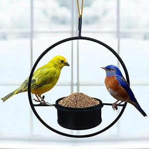 TrustBasket Hanging Metal Bird Feeder for Garden,Balcony,Home,Indoor and Outdoor(Black)
