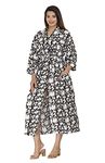 Travinart Jungle Printed Kimono Bath Robe Women Dress lovery cotton kimono robe Kafthan Bath robe (White Black)