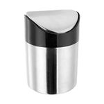 Judge TC244 Mini Worktop Bin with Swing Top Lid, Stainless Steel, Countertop Waste Caddy 13cm high x 10cm diameter - 10 Year Guarantee