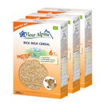 FLEUR ALPINE Organic Rice Milk Baby Cereal - Baby Porridge Pack x3 for Deliciously Smooth Breakfast Meals | Nutritious and Easy to Make Gluten Free Cereal 6+ Months with No Added Sugars | 3x5 Servings