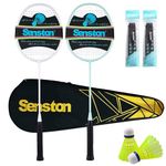 Senston Badminton Rackets Set of 2 Badminton Set for Outdoor Backyards Gym, Lightweight Badminton Rackets 2 Pack
