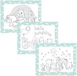 Disney Baby by J.L. Childress ColorMe Disposable Placemats, 24 Pack - Stick on Disposable Placemats for Baby, Toddlers, & Kids, Travel Coloring Activities, Sticky Child Table Mat, Winnie The Pooh