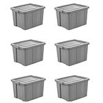 Sterilite Tuff1 18 Gallon Plastic Storage Tote Container Bin with Lid (6 Pack)