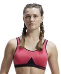 Jockey 1376 Women's Wirefree Non Padded Super Combed Cotton Elastane Stretch Full Coverage Slip-On Active Bra with Wider Straps and Moisture Move Treatment_Ruby_L