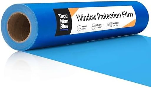 Window Protection Film, 24 inch x 600 feet, Made in The USA, Strongest and Most Durable Window Protection Film for Construction, Blue Self-Adhesive Temporary Glass Protection Tape