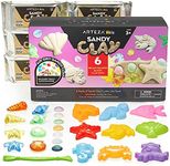 Arteza Kids Air-Dry Modeling Clay Kit, 6 x 8-oz Packs, 12 Sandy Clay Molds and 15 Assorted Sea-Life Beach Decorations, Soft, Pliable, Supplies for Kids’ Crafts and Sensory Play