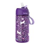 Bentgo Kids Water Bottle - Leak-Proof, Durable Tritan, BPA-Free 15 oz. Cup for Kids/Toddlers Ages 3+ - Flip-Up Straw & Dishwasher Safe for School, Sports, Daycare & Camp (Unicorn)