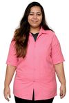 JEEVAN JYOTI Polyester Blend Fabric Half Sleeve Lab Nurses Laboratory Technicians Medical Students Pharmacists Coat (Pink, Medium)