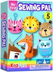 KRAFUN My First Sewing Animal for kids, Beginner Art & Craft, Includes 5 Easy Projects Stuffed Stitch Animal Dolls, Keyring Charms, Instructions & Felt Materials for Learn to Sew, Embroidery Skills