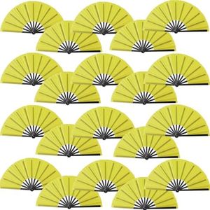 20 Pcs Hand Fans for line Dancing Bulk, Chinese Kung Fu Tai Chi Hand Fans for Women Foldable for Festival Dance Party (Yellow)