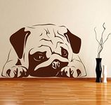 DECOR Kafe Decal Style Chinese Pug Wall Sticker Wall Poster (PVC Vinyl, 40 X 25 cm)