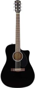 Fender CD-60SCE Dreadnought Cutaway Acoustic Electric Guitar, with 2-Year Warranty, Fishman Pickup and Preamp System, Black