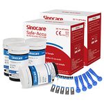 sinocare (Safe Accu) Diabetes Strips/Blood Glucose Test Strips 100 pcs No Need Code (Only for sinocare Safe Accu Blood Glucose Monitor)