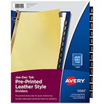 Avery(R) Black Leather Index Tab Dividers, Jan.-Dec. (11351)