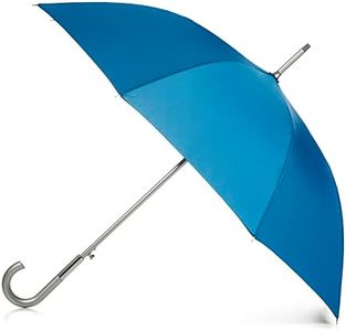 totes Unisex Auto Open J-Handle Stick ECO Umbrella, Moroccan Blue, One Size, Auto Open J-Handle Stick ECO Umbrella