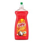 Giffy Liquid Dish Wash Gel 750 ml with Turbo Boosters| 50% More Effective| Natural Mild Fragrance Removes Odour| Easy Lather & Easy Rinse Off Formulation| Leaves No White Residue| Safe On Hands