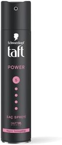 Schwarzkopf TAFT Power Hold 5 Hair Spray for Heat Protection, Cashmere like Softness for Dry, Damaged Hair | No Stickiness | Easy To Brush Out | For Salon Like Finish - 250Ml.