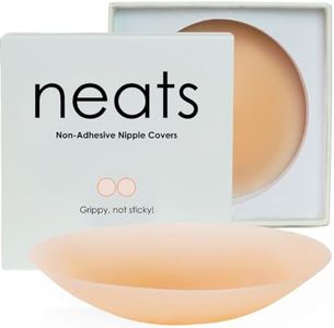 NEATS Cache-tétons pour femme, réutilisables et hypoallergéniques en silicone non adhésif (champagne, 8,1 cm), champagne, Size S/M (Fits A-C Cups)