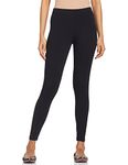 GO COLORS Womens Slim Fit Cotton Ankle Length Leggings - Tall (Black_XL)