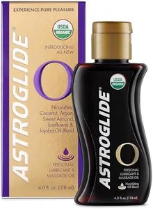 Astroglide Sensual Massage Oil and Lubricant, O Organic Essential Oil Based for Long-Lasting Pleasure for Men, Women and Couples, 118ml