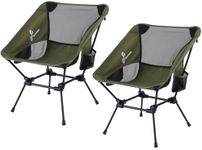 Camping Chair, Sportneer Lightweight Portable Folding Camping Chairs for Adults Compact Camp Chairs Foldable Backpacking Chair Outdoor Chair for Camping Hiking Beach Lawn Picnic Travel (2, Green)