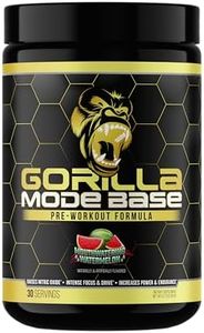 Gorilla Mode Base Pre Workout - Raises Nitric Oxide · Intense Focus & Drive · Endurance · Power - L-Citrulline, L-Tyrosine, Betaine, Alpha-GPC, Caffeine, Huperzine A - 360 Grams (Watermelon)