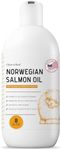 Salmon Oil for Dogs - Premium Fish Oil for Skin and Coat Health - Omega 3 Supplement - Supports Itchy Skin - 8 oz Liquid - Norwegian Dog Salmon Oil - Essential Dog Oil Supplement