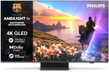 Philips Ambilight 65PUS8600 4K QLED Smart TV - 65 Zoll Display mit P5 Perfect Picture Engine Ultra HD, Titan OS, Dolby Vision und Dolby Atmos Sound
