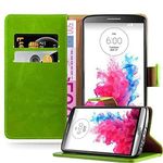 cadorabo Book Case works with LG G3 in GRASS GREEN - with Magnetic Closure, Stand Function and Card Slot - Wallet Etui Cover Pouch PU Leather Flip