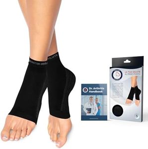Cavigliera Ortopedica Ideata da Medici – Cavigliera Sportiva a Compressione per Distorsioni, Fascite Plantare o Dolore al Metatarso – Tutore Caviglia con Filamenti di Rame (Nero, 1 Paio, Taglia S)