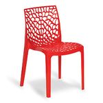 Oaknest Unboxing Furniture Supreme Web Plastic Chair| Armless Chair for Dining Room Set, Cafe and Restaurents | Weight Bearing Upto 220kg | 6 Months Warranty*| (Color: Coke Red | 1 Piece)