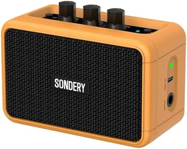 Sondery Mini Guitar Amp for Electric Guitars 5W Two Speakers Rechargeable Portable Pratice Small Amplifier with Overdrive/Clean Effects and Bluetooth