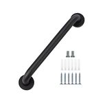 YF Shower Grab Rail, 40 cm Stainless Steel Bathroom Grab Bar, Black Anti Slip Shower Grab Bar Shower Bath Handle Hand Rail Support Shower Toilet Aid Balance Bar