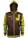 Overwatch Junkrat Men Hooded Zip Brown-Green XXL, 65% Cotton, 35% Polyester, Regular