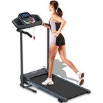 SereneLife Treadmill with Incline Manual, Folding Treadmill for Home Office, Foldable Treadmill for Walking and Running: LCD Display, Compact Design, Preset Training Modes, Bluetooth & Apps