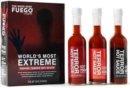 The Good Hurt Fuego by Thoughtfully, World's Most Extreme Hot Sauce Variety Pack, Includes Carolina Reaper and Ghost Pepper Hot Sauces, Set of 3