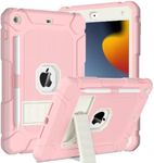 BMOUO Case for iPad 9th 8th 7th Generation (10.2 inch, 2021/2020/2019), Shockproof Protective iPad 10.2 Case with Built-in Stand/Pencil Holder, Pink