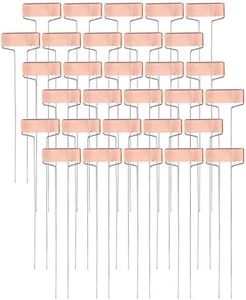 Foraineam 30 Pack 10 Inch High Copper Plate Metal Plant Labels Garden Stake Tags Reusable Planting Gardening Markers