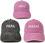 ZKFE Embroidered Papa Mama Mini Matching Hats for Daddy Mother Me, Gift for Mom Dad Daughter, Embroidery Adjustable Baseball Caps