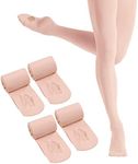 HETH Ballet Tights for Girls - Ultra Soft Dance Tights Convertible Pink Tight (Toddler/Kids,X-Large,4pcs)