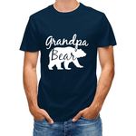 Men Novelty T-Shirts Grandpa Bear Shirt Funny Graphic Printed Tee Tops Men Casual Grandpa T Shirts Cotton, Navy Blue, Medium