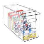 bealy Can Organizer for Refrigerator,Refrigerator Organizer Bins with Handle ,Deep Stackable Clear Storage Bins for Fridge ,Pantry, Kitchen ,Makeup ,Bathroom Organizer(1pack,Tall)