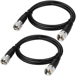 Ullnosoo RG8x Coaxial Cable, 2 Pack 3ft CB Radio Jumper Cable PL259 UHF Patch Cord 50 ohm Low Loss for Ham, Antenna Analyzer, Dummy Load and SWR Meter