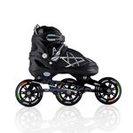 Konex 3 Wheel Inline Skates for Kids | Adjustable PU Wheels, Durable Aluminium Frame & Anti-Shock Support | Comfortable Indoor & Outdoor Skating Shoes (Size L 35-38) Silver