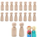 20 Pcs Wooden Peg Dolls,Peg Dolls with Storage Box,Wooden Female Male Plain Blank Body Wood Dolls,Wooden Peg Doll,Unfinished Wooden Female Male,Plain Blank Bodies Angel Dolls For DIY Craft, Decoration