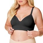 Bravado Designs Sustainable Muse Seamless Wireless V-Neck Everyday Bra Adjustable BlackM