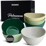 MIAMIO - 6 x 800 ml - Bowl Set/Cereal Bowl Set - Modern Matte Bowls - Large Bowls Set - Palmanova Collection (Jungle Green)