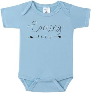 BIBIBLISSBABY Baby Coming Soon Pregnancy Announcement Infant Bodysuit,New Pregnancy Announcement Gift for Grandparents,Baby Surprise to Grandma,Grandpa,Husband,Aunt(0-3 months,Fog)
