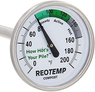 Reotemp 20 Inch Fahrenheit Backyard Compost Thermometer with Digital Composting Guide